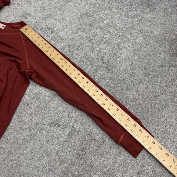 Back Beat Rags Pullover Sweatshirt Womens Large Rust Brown Crew Raglan Casual - Picture 12 of 13